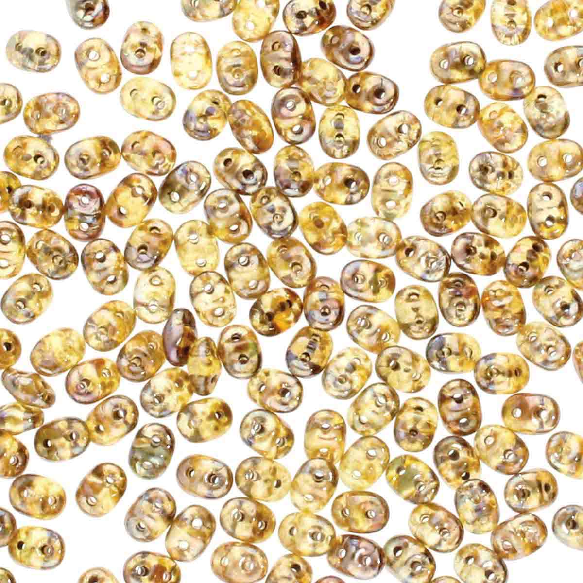 Superduo Beads, Crystal Rembrandt, 10g.