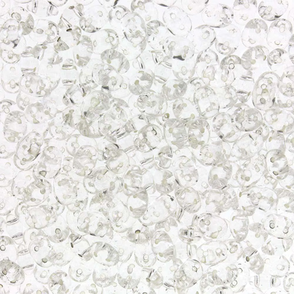 Superduo Beads, Crystal Silver-Lined, 10g.
