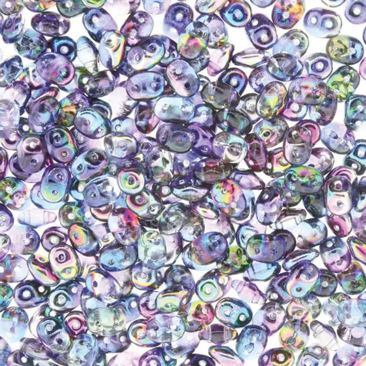 Superduo Beads, Crystal Magic Blue Pink, 10g.