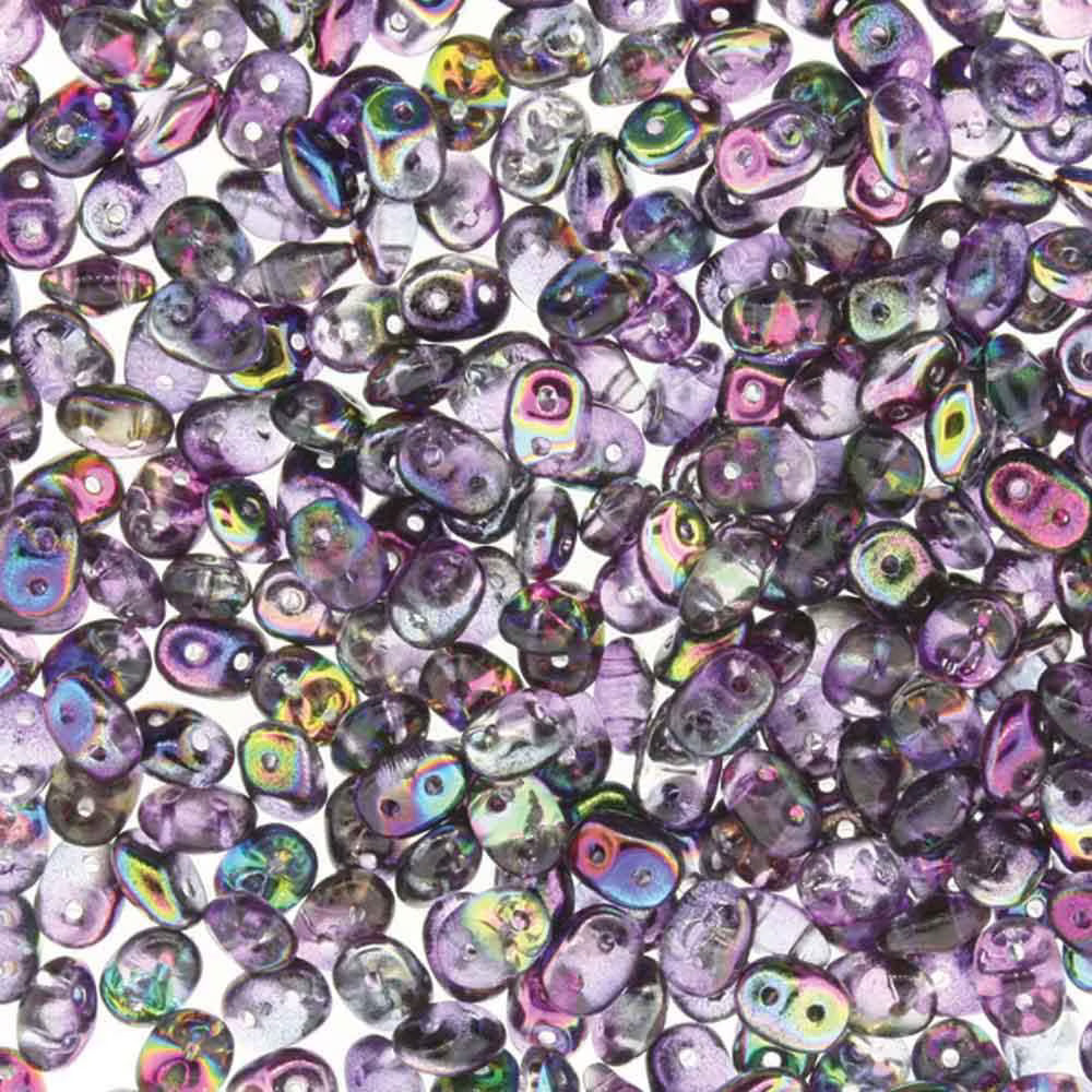 Superduo Beads, Crystal Magic Violet Grey, 10g.
