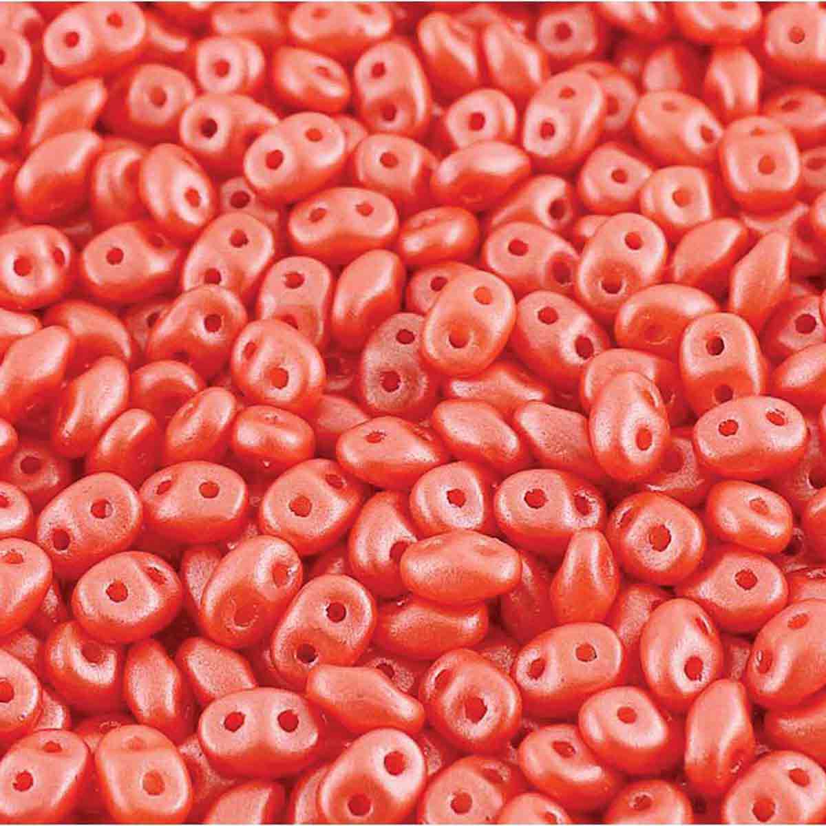 Superduo Beads, Pearl Shine Light Coral, 10g.