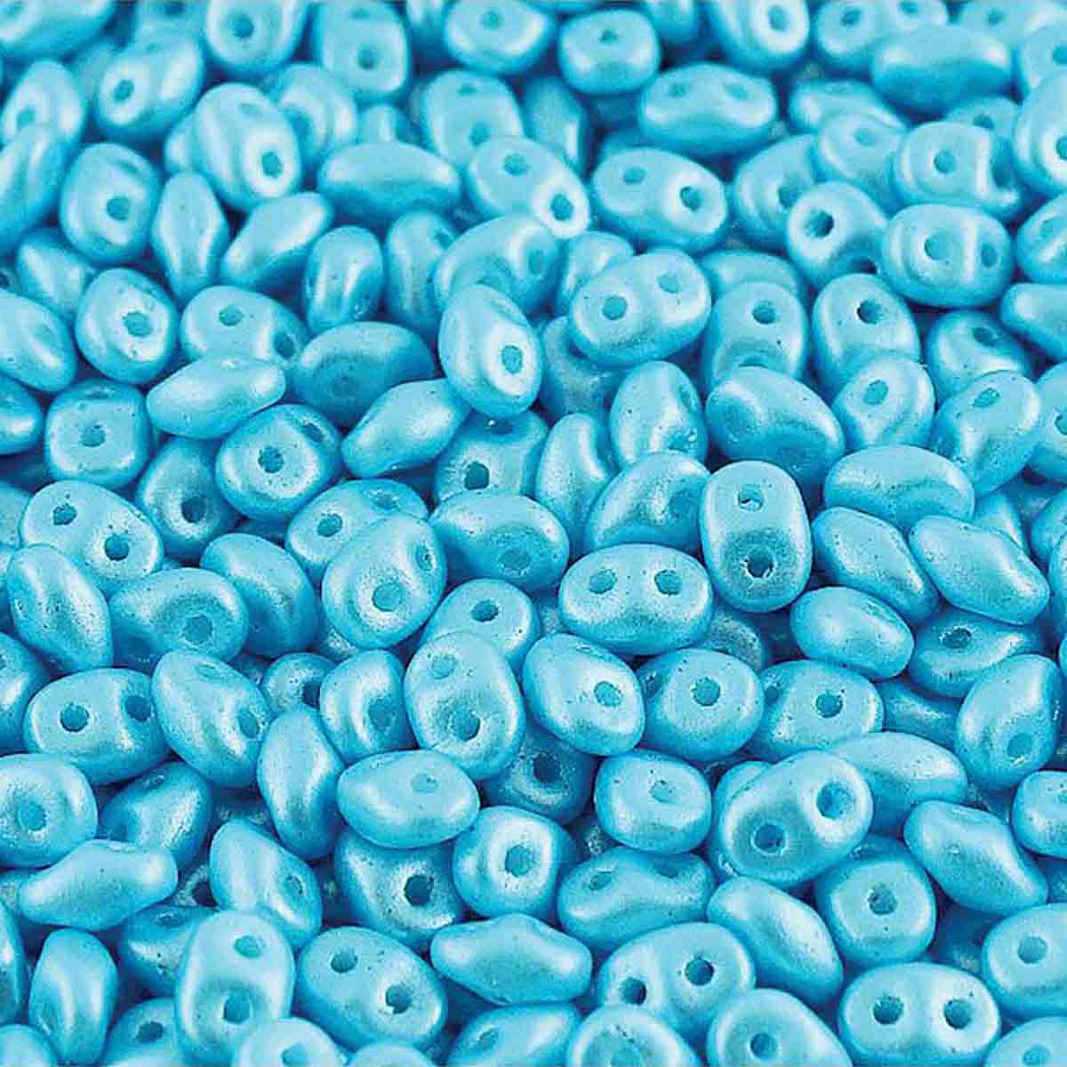 Superduo Beads, Pearl Shine Aqua, 10g.