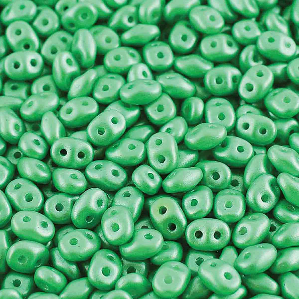 Superduo Beads, Pearl Shine Light Green, 10g.