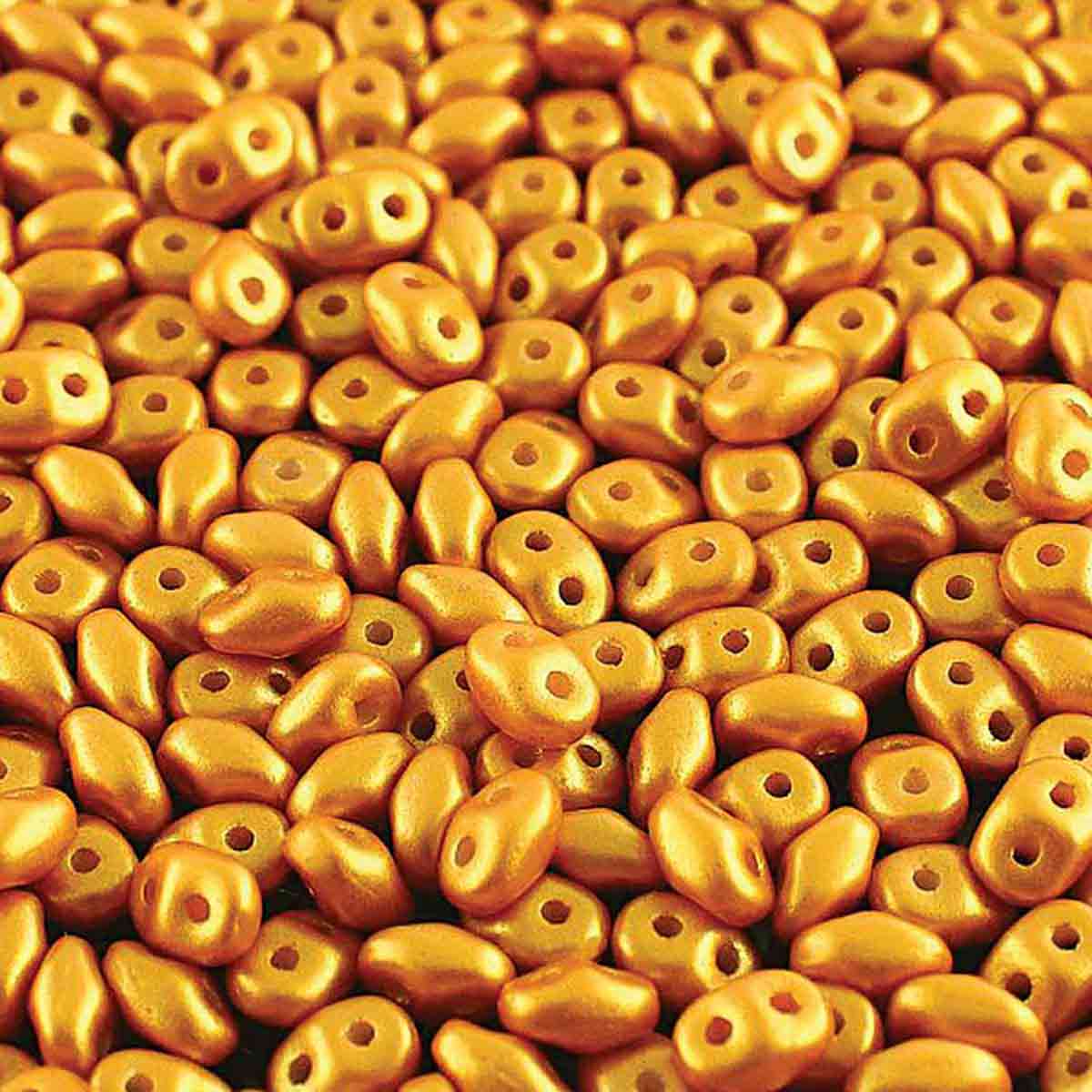 Superduo Beads, Gold Shine Yellow Sun, 10g.