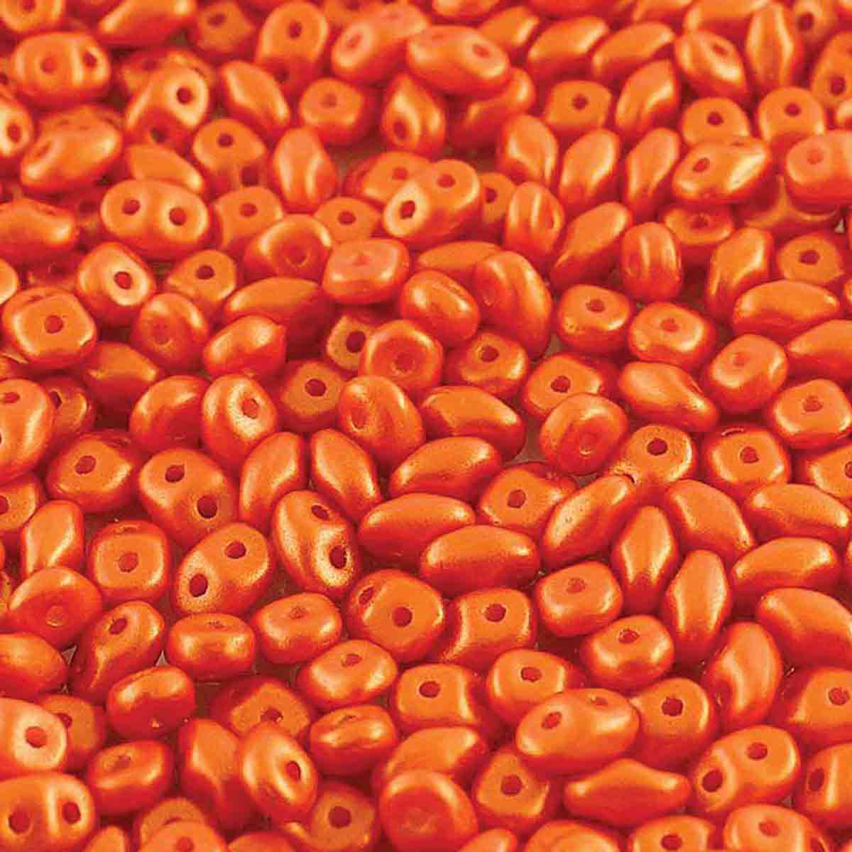 Superduo Beads, Gold Shine Orange, 10g.