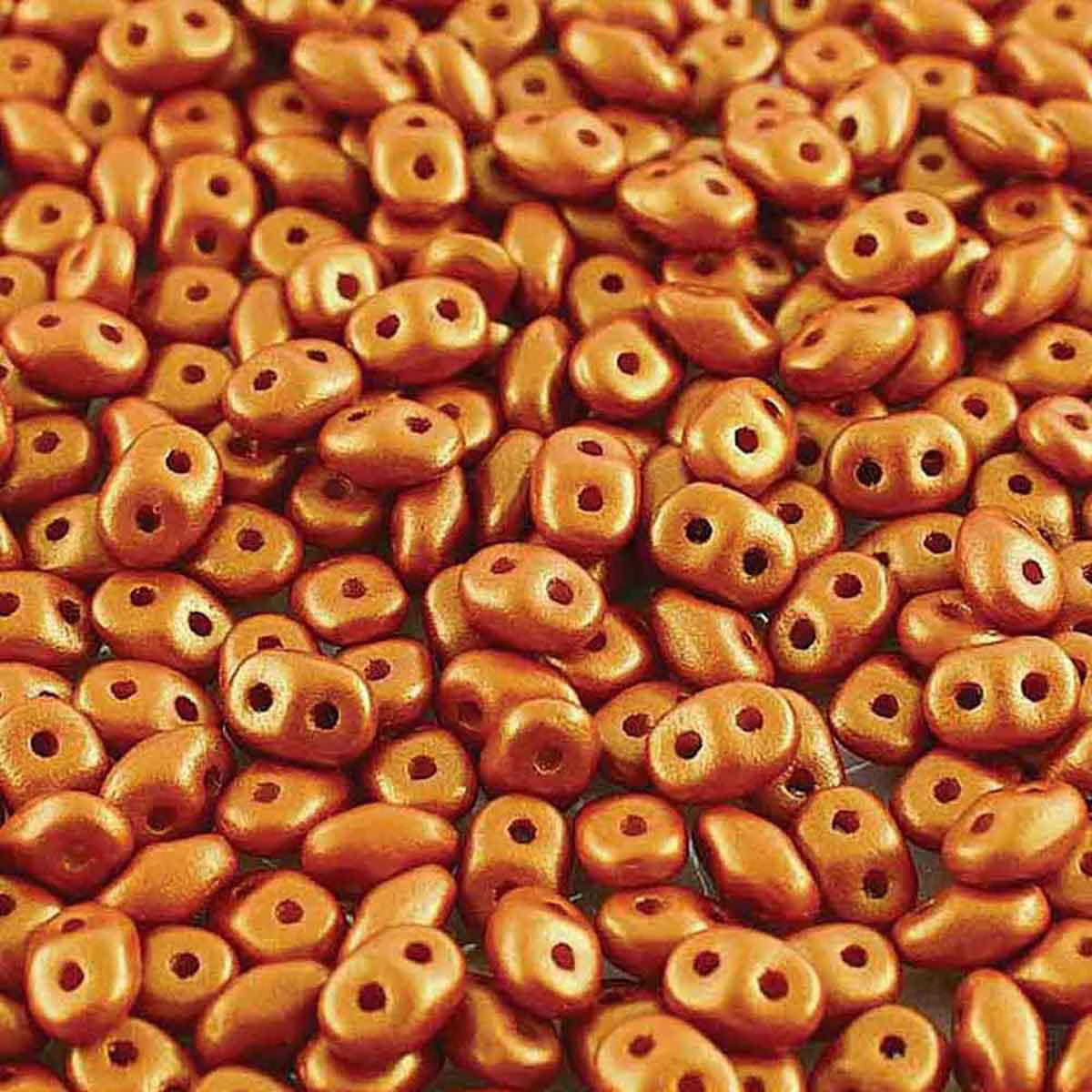 Superduo Beads, Gold Shine Ochre, 10g.