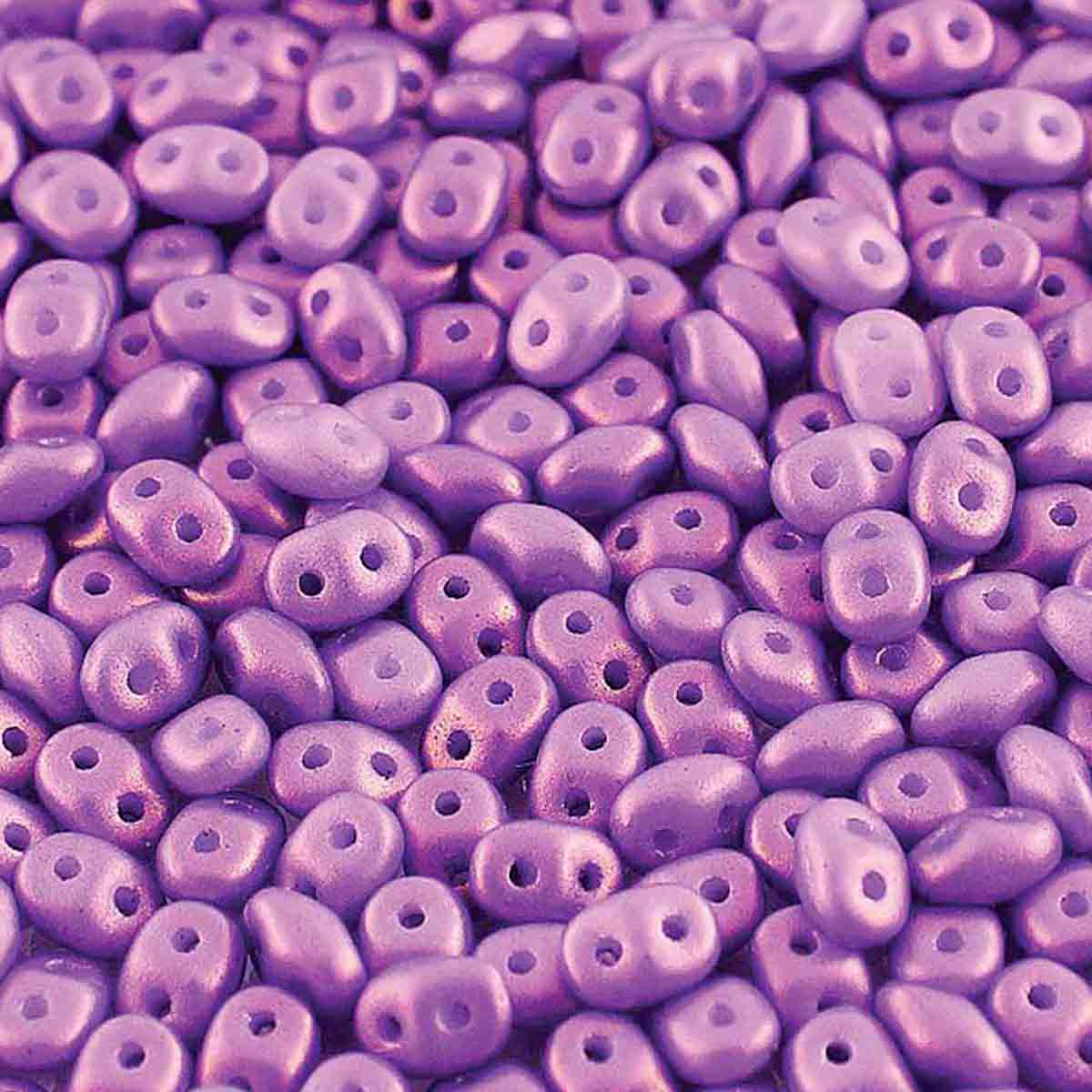 Superduo Beads, Gold Shine Orchid, 10g.