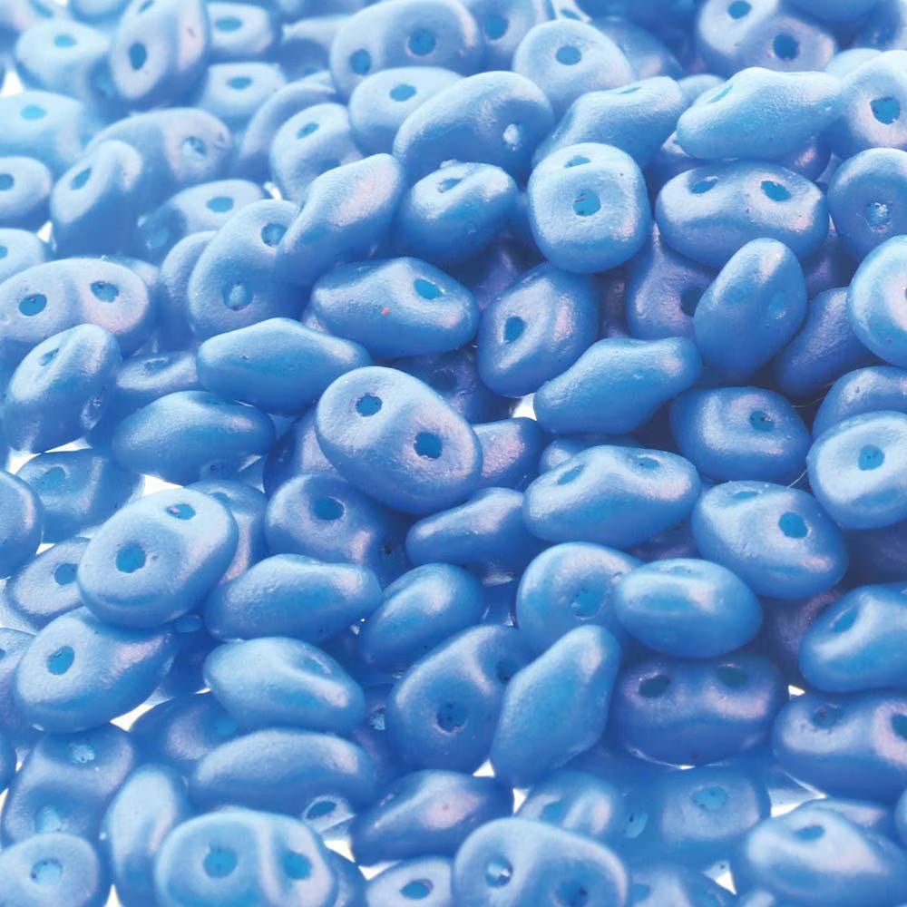 Superduo Beads, Tropical Blue Raspberry, 10g.