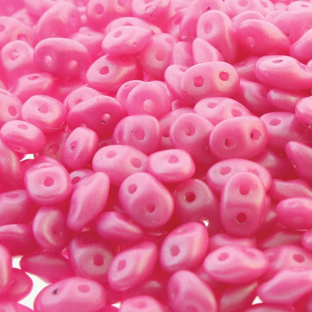 Superduo Beads, Tropical Flamingo Pink, 10g.