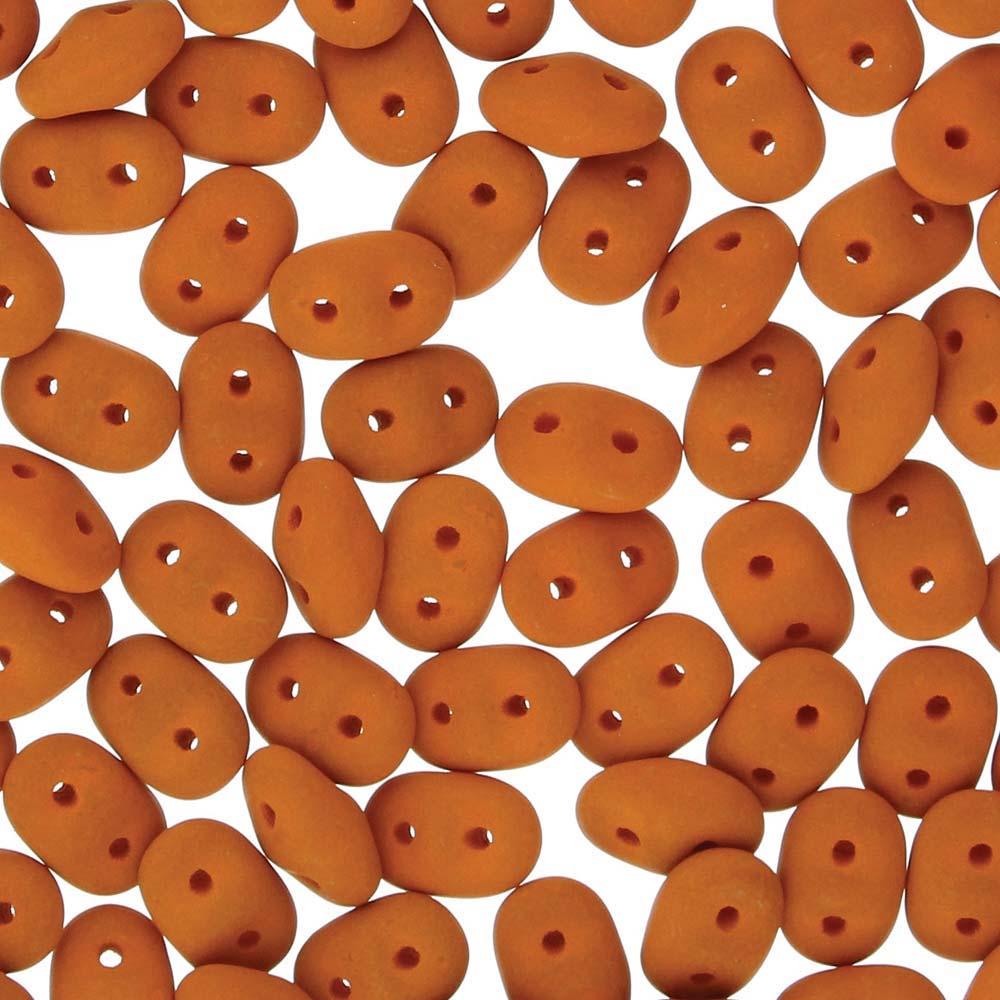 Superduo Beads, Matte Velvet Carrot, 10g.