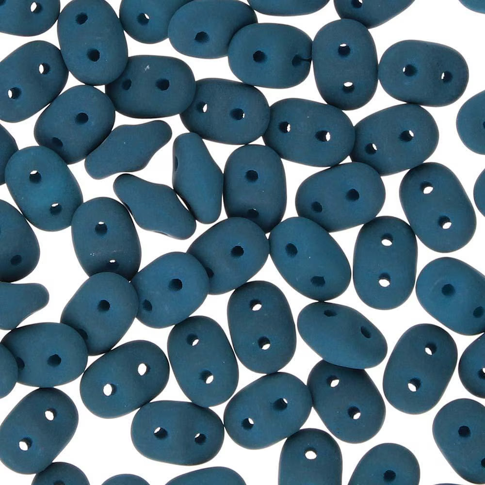 Superduo Beads, Matte Velvet Dark Teal, 10g.