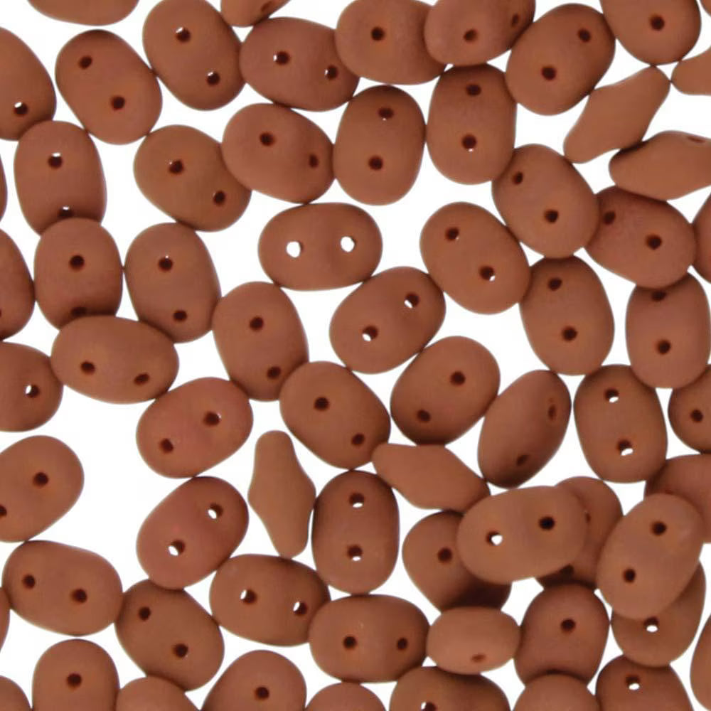 Superduo Beads, Matte Velvet Brick, 10g.