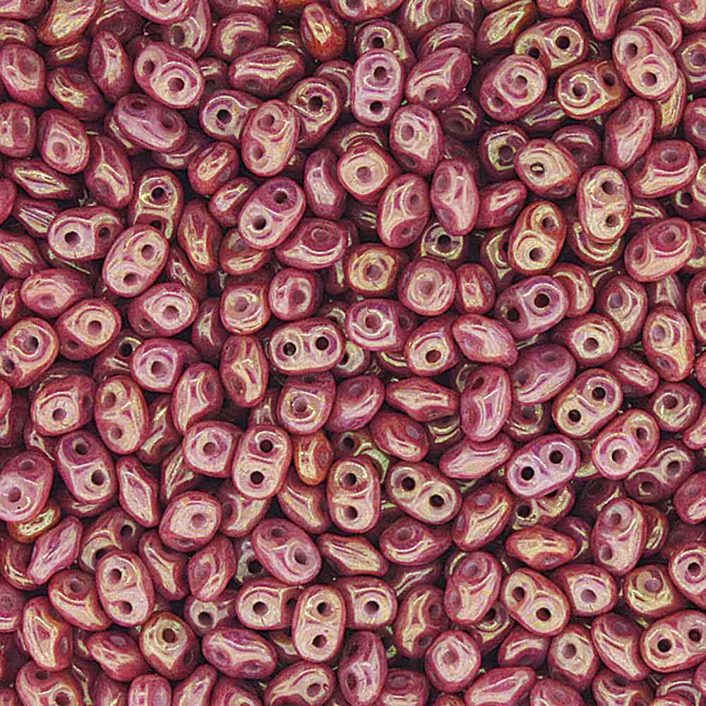 Superduo Beads, Red Luster, 10g.