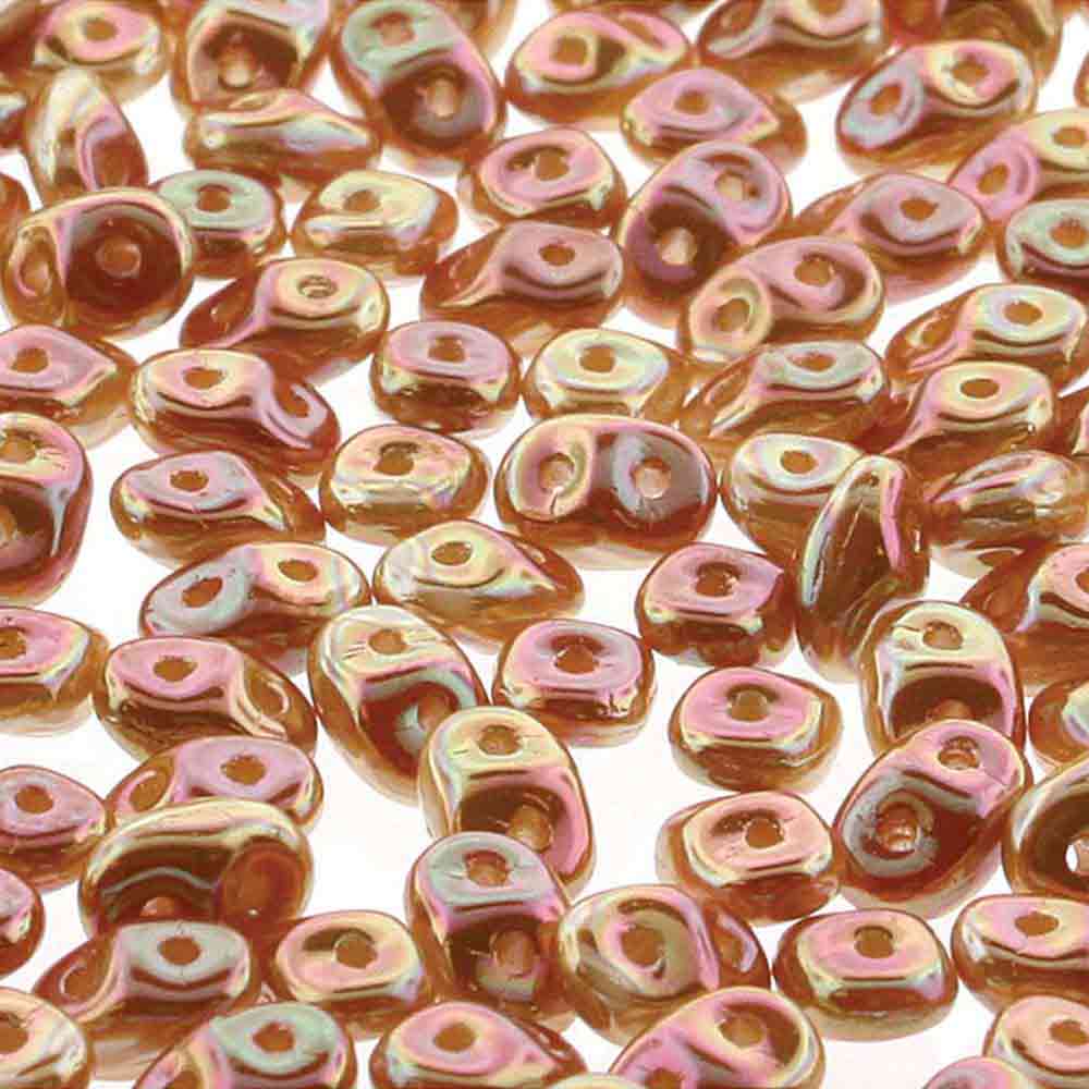 Superduo Beads, Chalk Full Apricot, 10g.