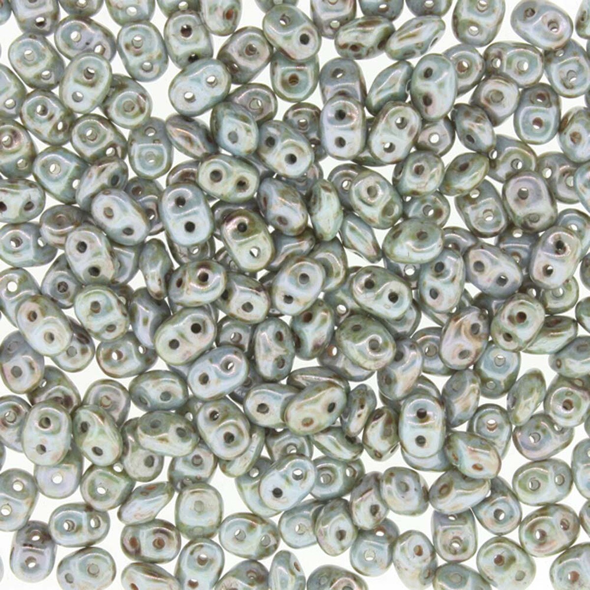 Superduo Beads, Chalk Lazure Blue, 10g.