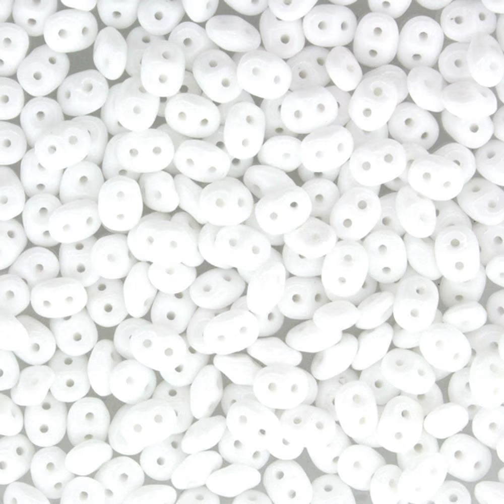 Superduo Beads, Chalk White, 10g.
