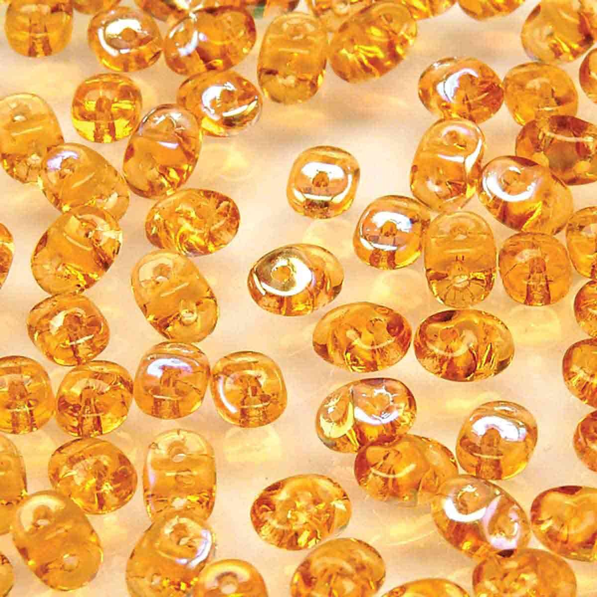 Superduo Beads, Topaz AB, 10g.