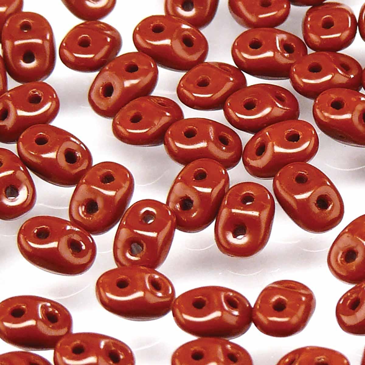 Superduo Beads, Opaque Chocolate, 10g.