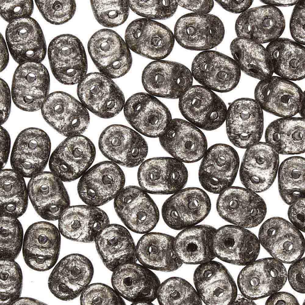 Superduo Beads, Antique Chrome, 10g.
