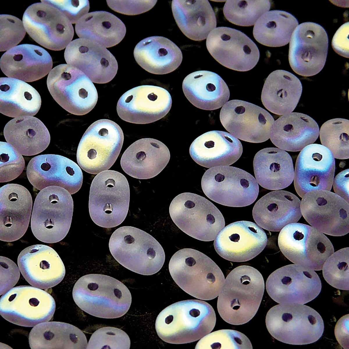Superduo Beads, Tanzanite AB Matte, 10g.