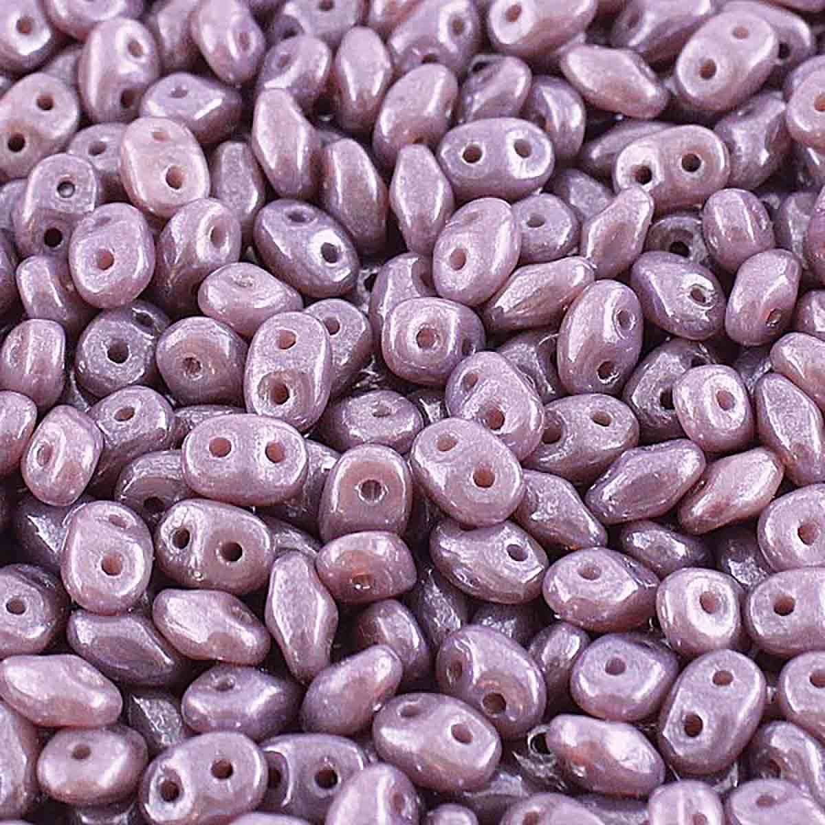 Superduo Beads, Opal Violet White Luster, 10g.