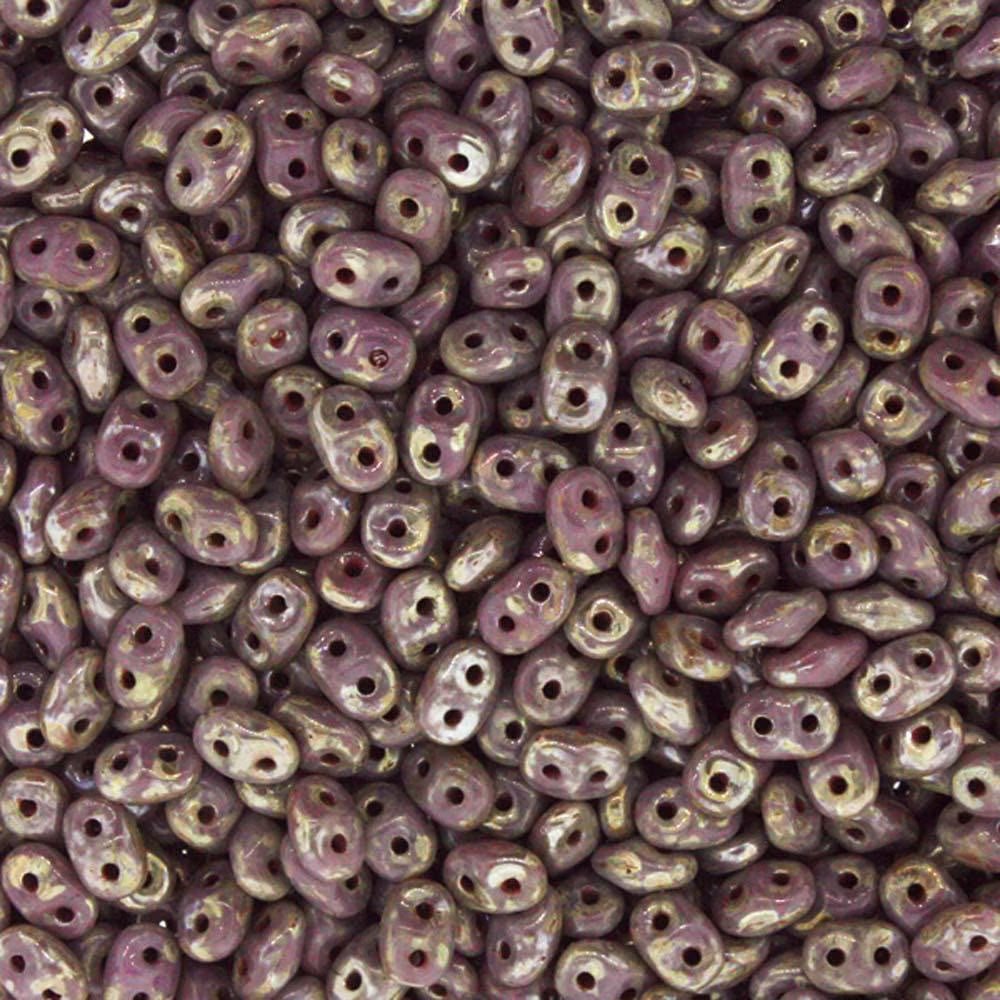 Superduo Beads, Picasso Opaque Violet, 10g.