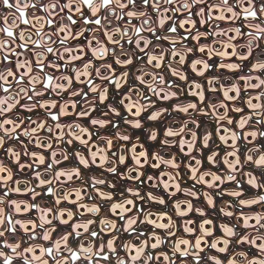 Superduo Beads, Jet Bronze, 10g.