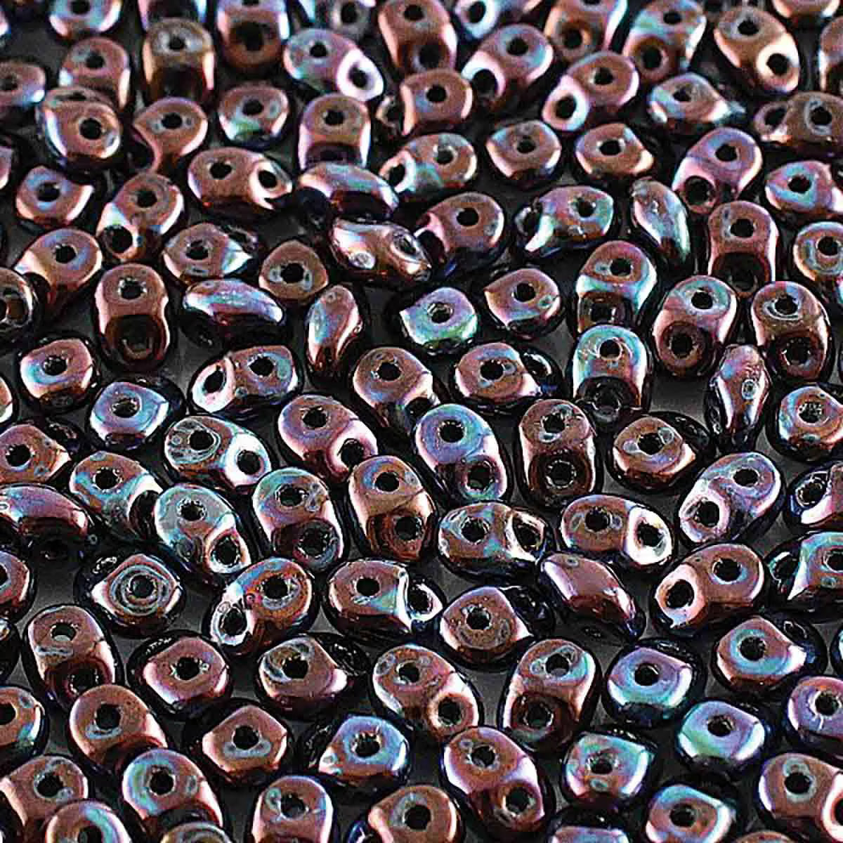 Superduo Beads, Nebula Jet, 10g.