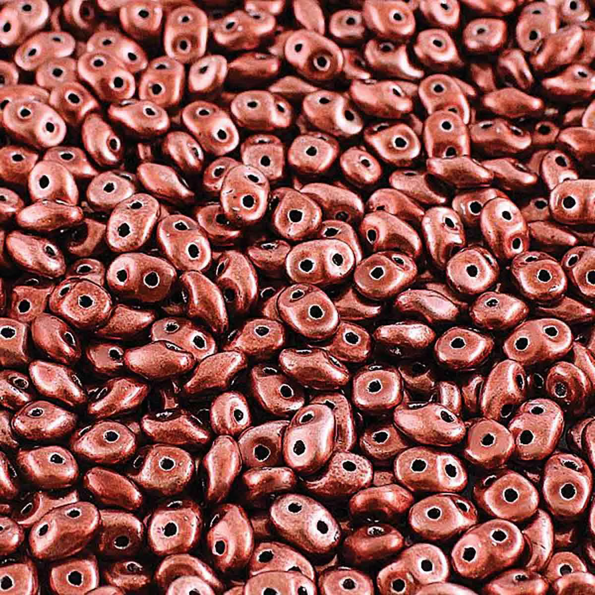 Superduo Beads, Metalust Burnt Copper, 10g.