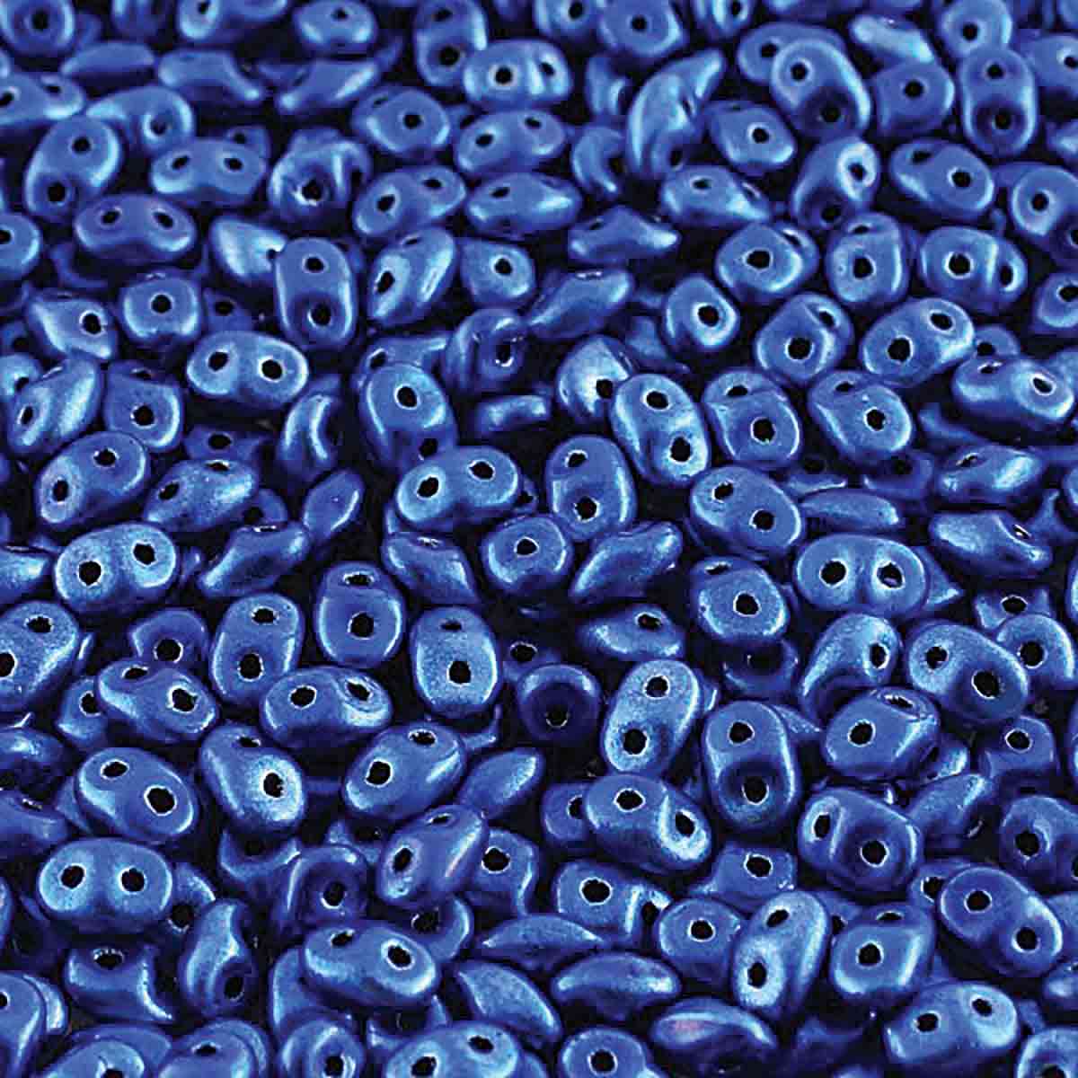 Superduo Beads, Metalust Crown Blue, 10g.