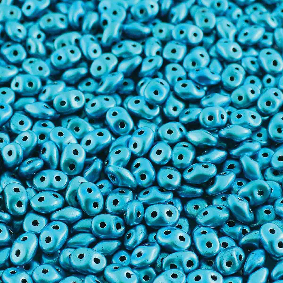Superduo Beads, Metalust Turquoise, 10g.