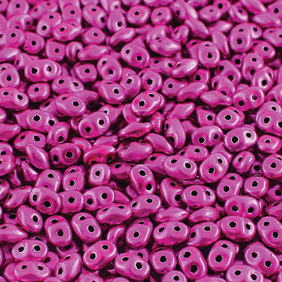 Superduo Beads, Metalust Hot Pink, 10g.