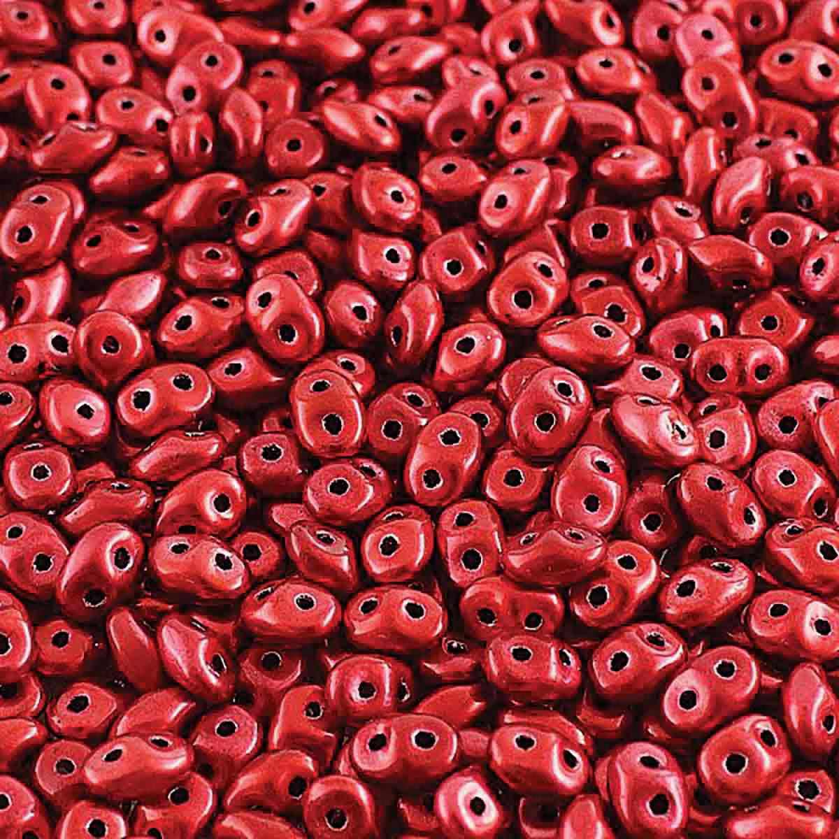 Superduo Beads, Metalust Lipstick Red, 10g.