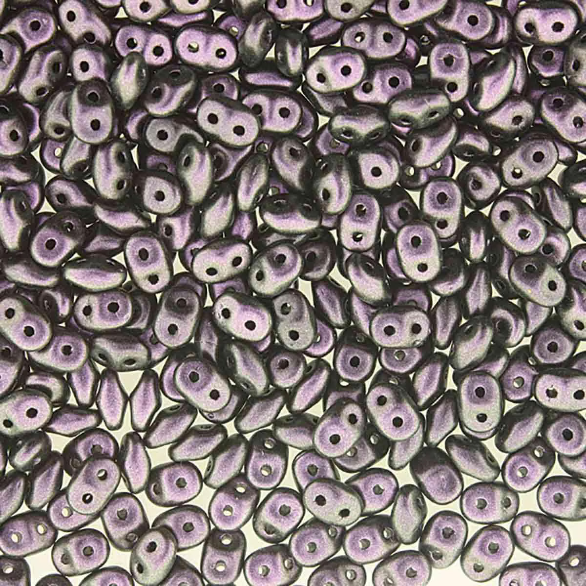 Superduo Beads, Polychrome Black Raspberry, 10g.