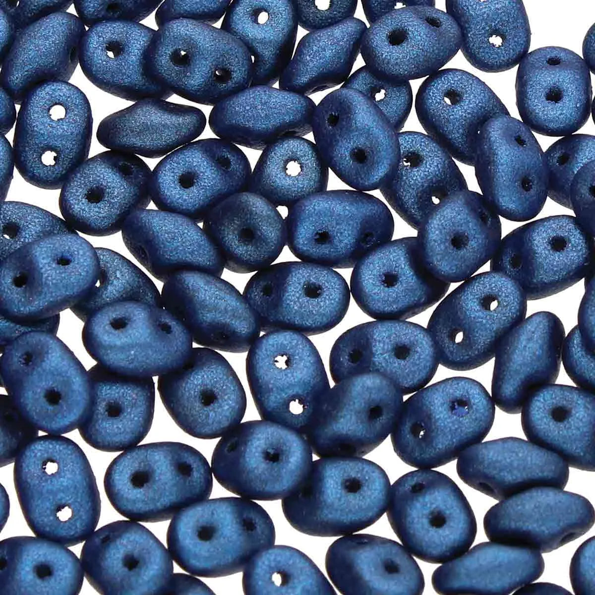 Superduo Beads, Jet Metallic Suede Blue, 10g.