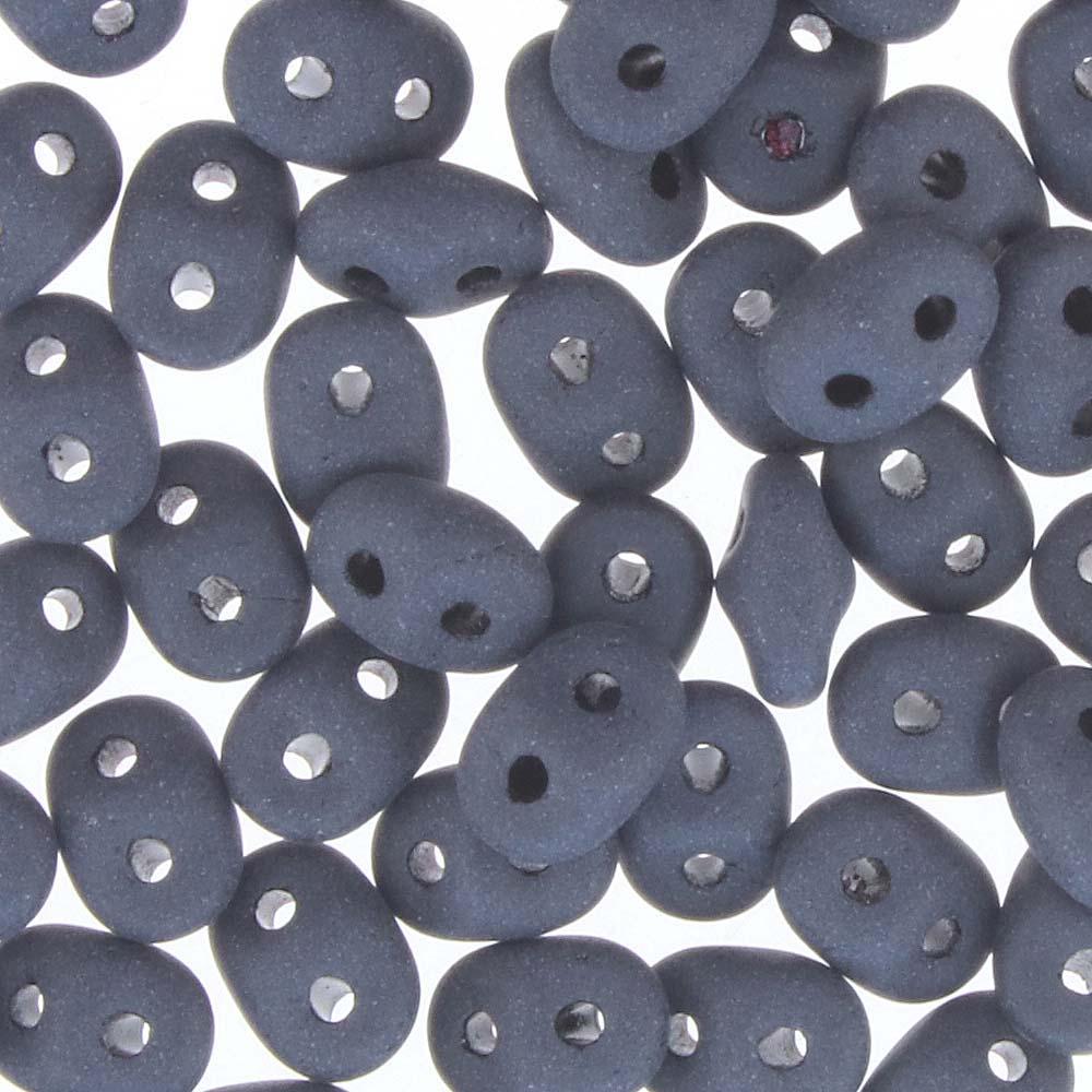 Superduo Beads, Jet Matte, 10g.