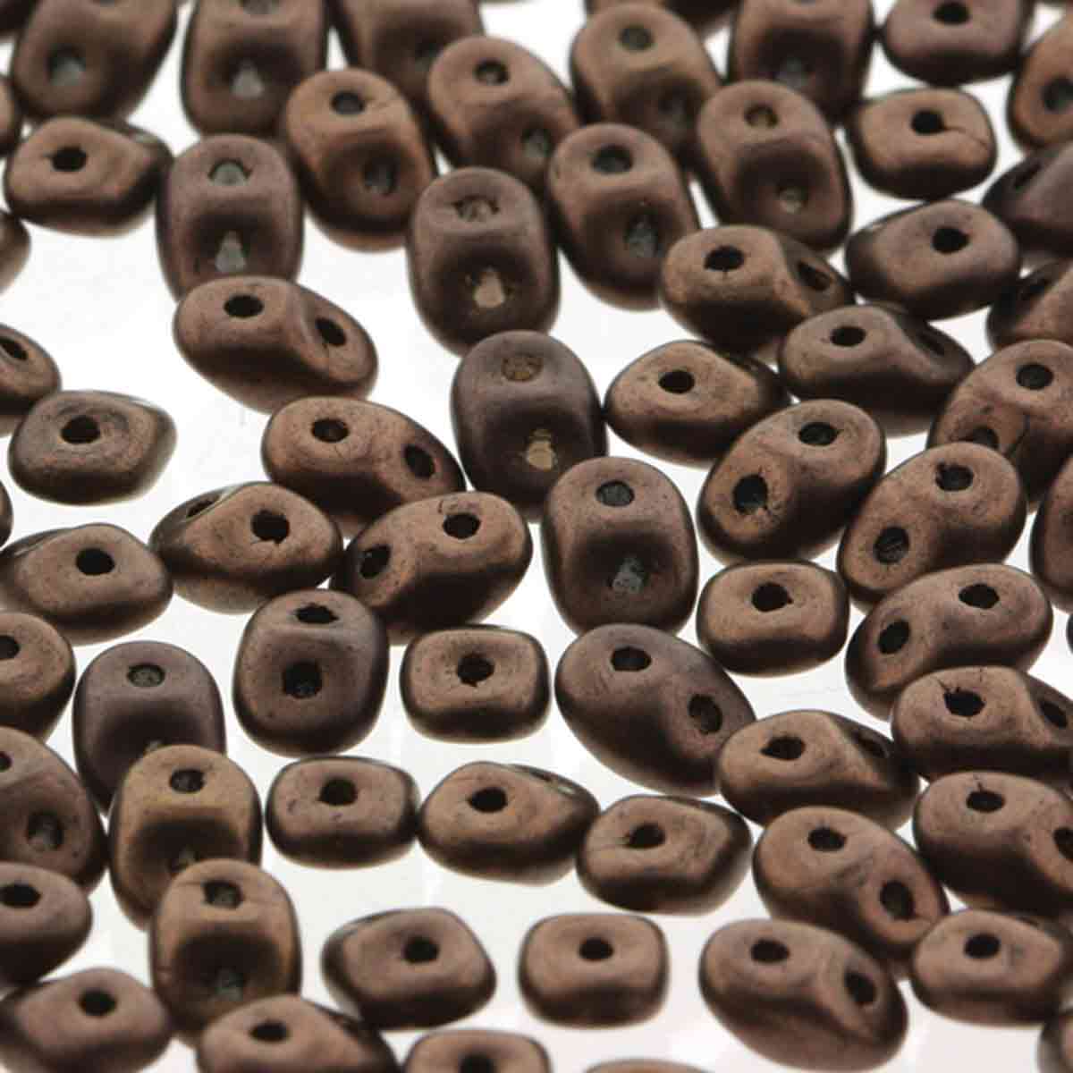 Superduo Beads, Jet Bronze Matte, 10g.