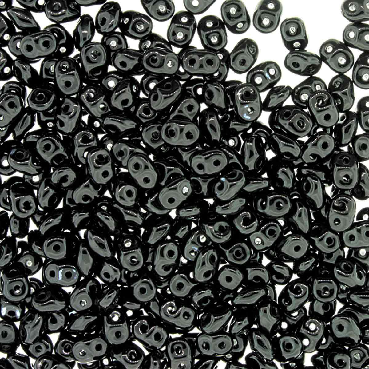 Superduo Beads, Jet Semi-Matte, 10g.