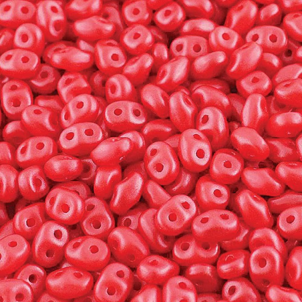 Superduo Beads, Pastel Dark Rose, 10g.