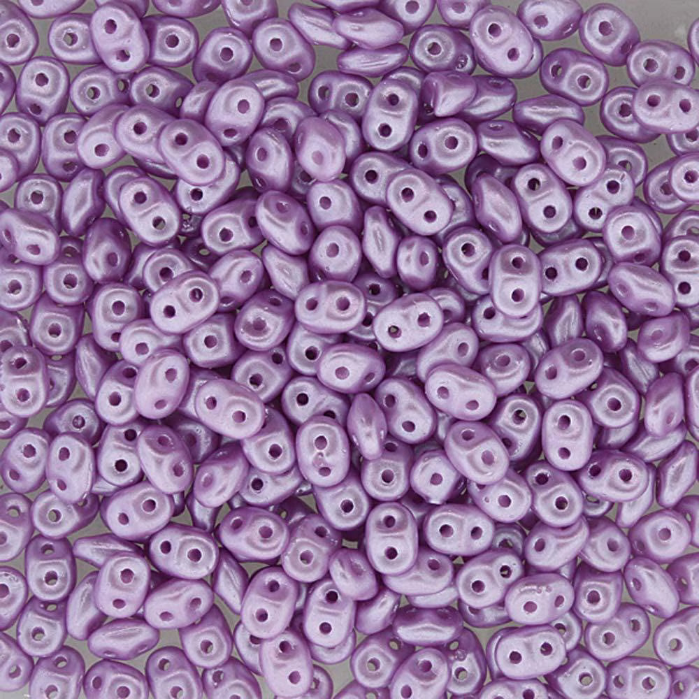 Superduo Beads, Pastel Light Rose, 10g.