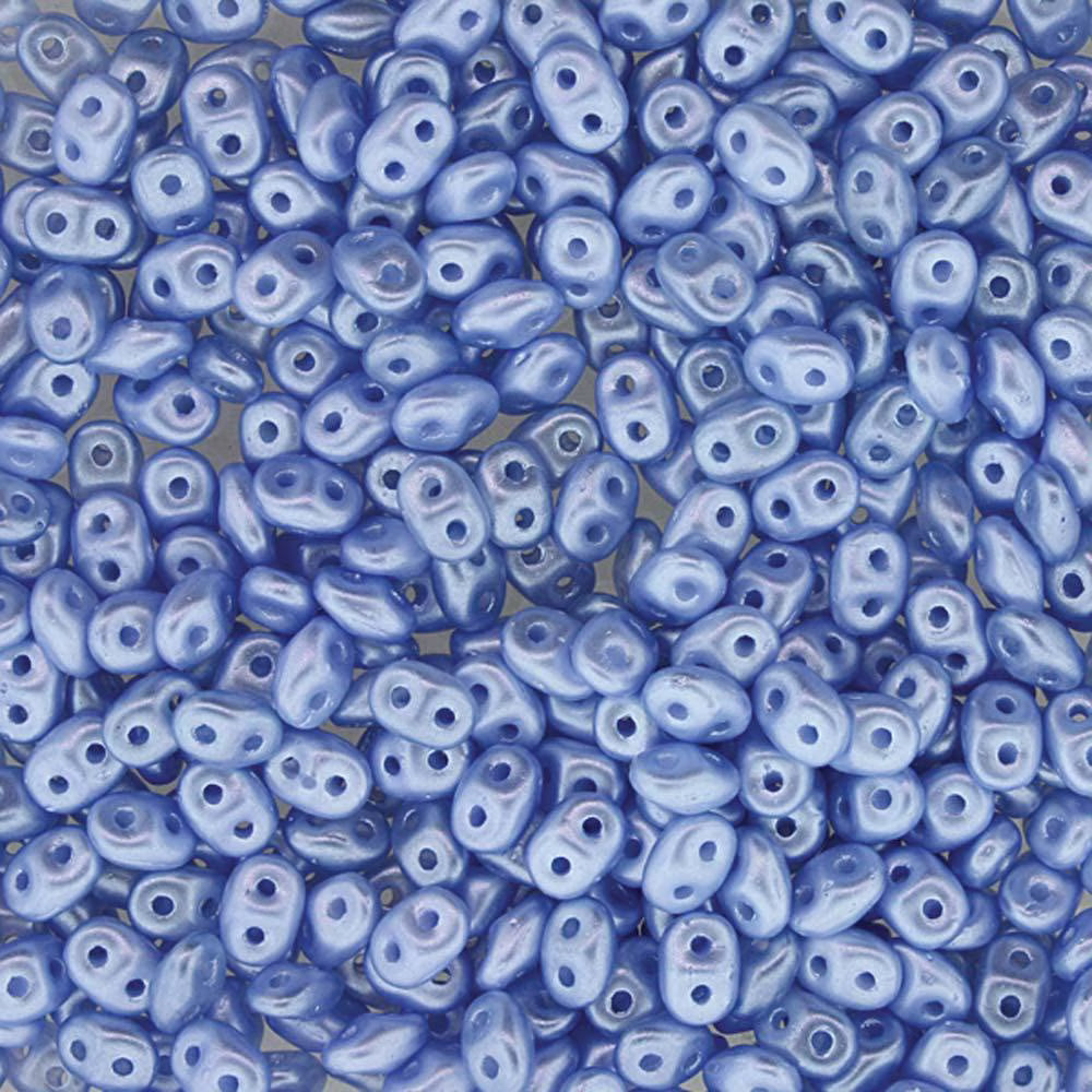 Superduo Beads, Pastel Light Sapphire, 10g.