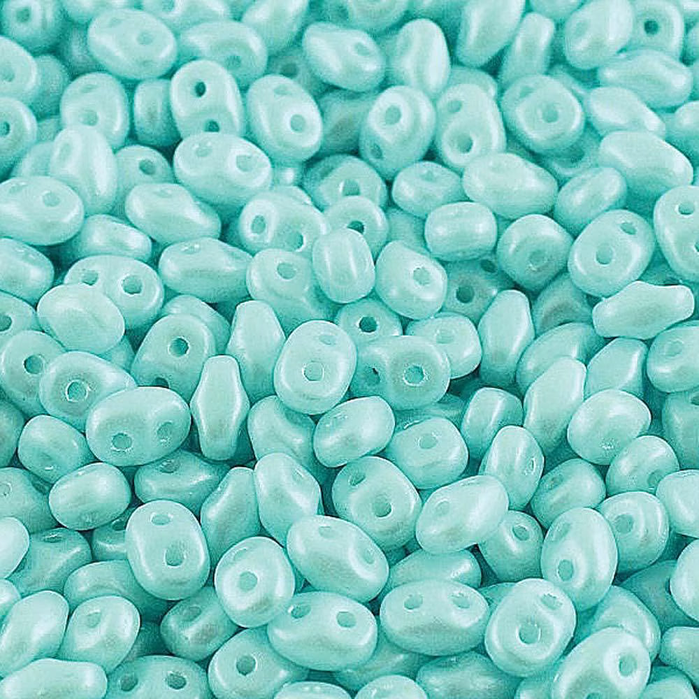 Superduo Beads, Pastel Light Azure, 10g.