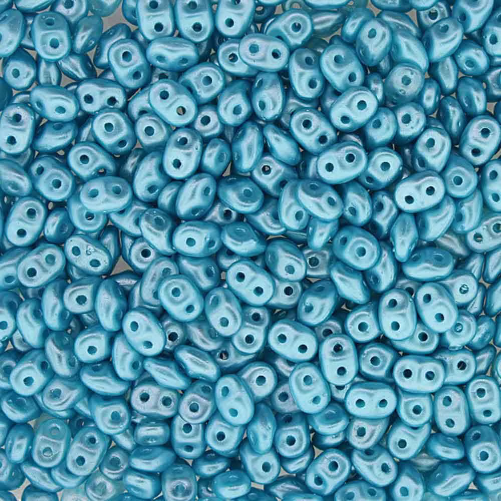 Superduo Beads, Pastel Aqua, 10g.