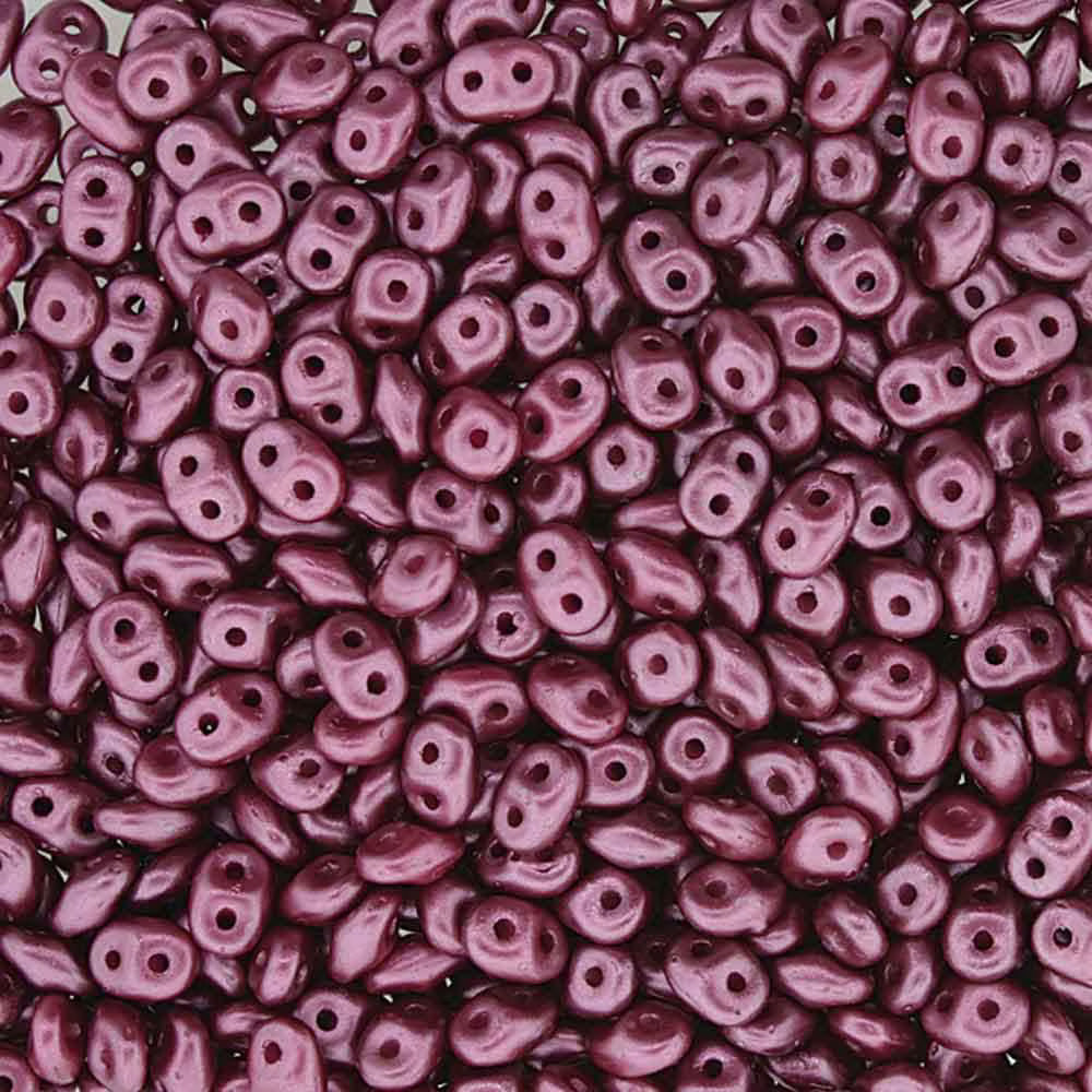 Superduo Beads, Pastel Burgundy, 10g.