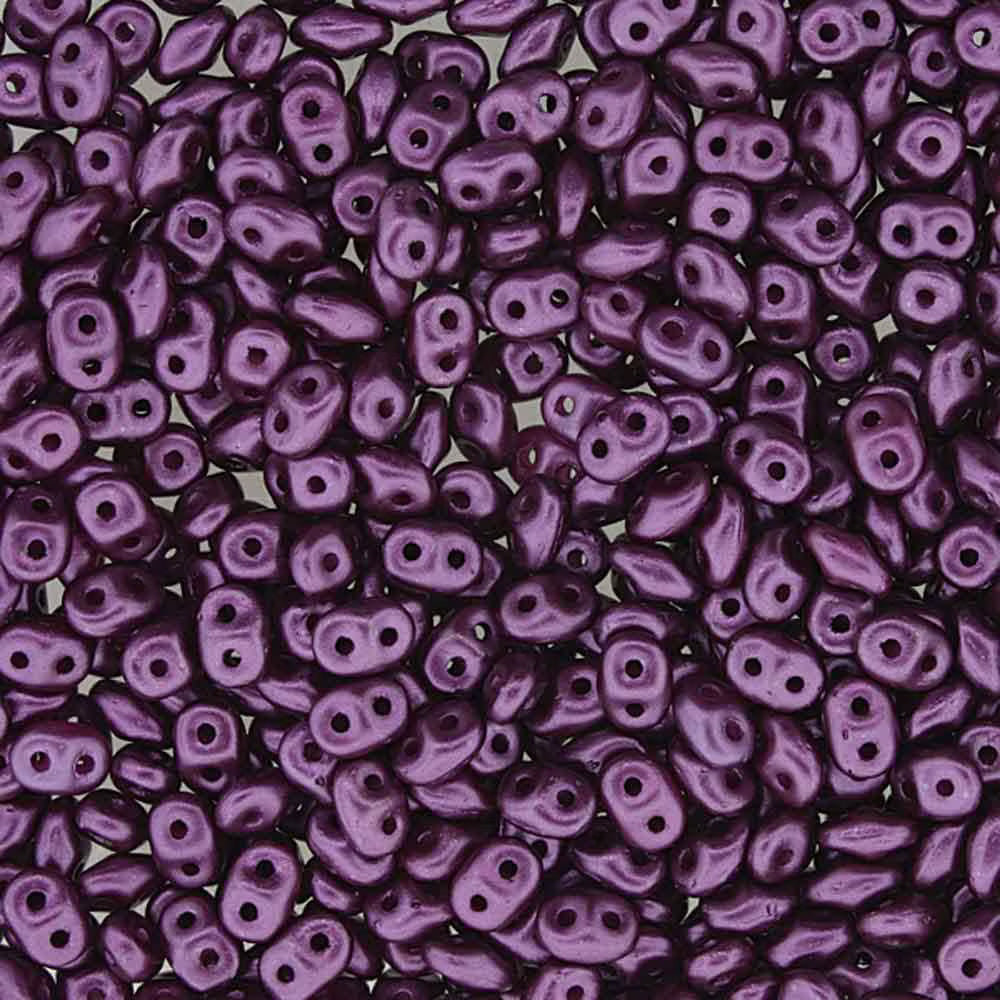 Superduo Beads, Pastel Bordreaux, 10g.