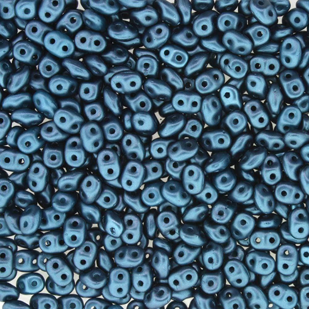 Superduo Beads, Pastel Petrol, 10g.