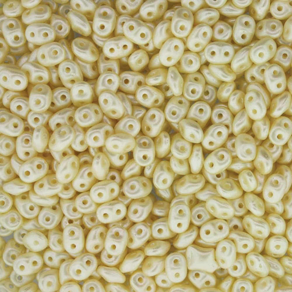 Superduo Beads, Pastel Cream, 10g.