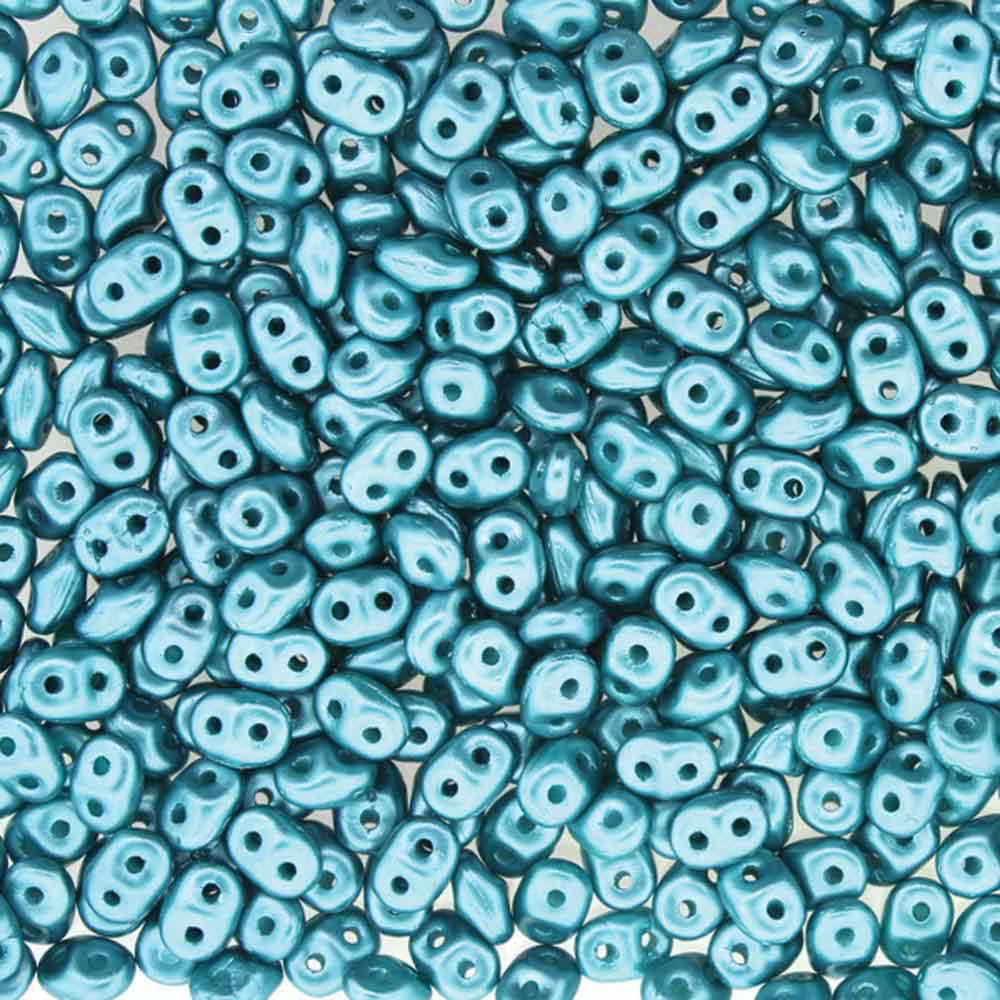 Superduo Beads, Pastel Emerald, 10g.