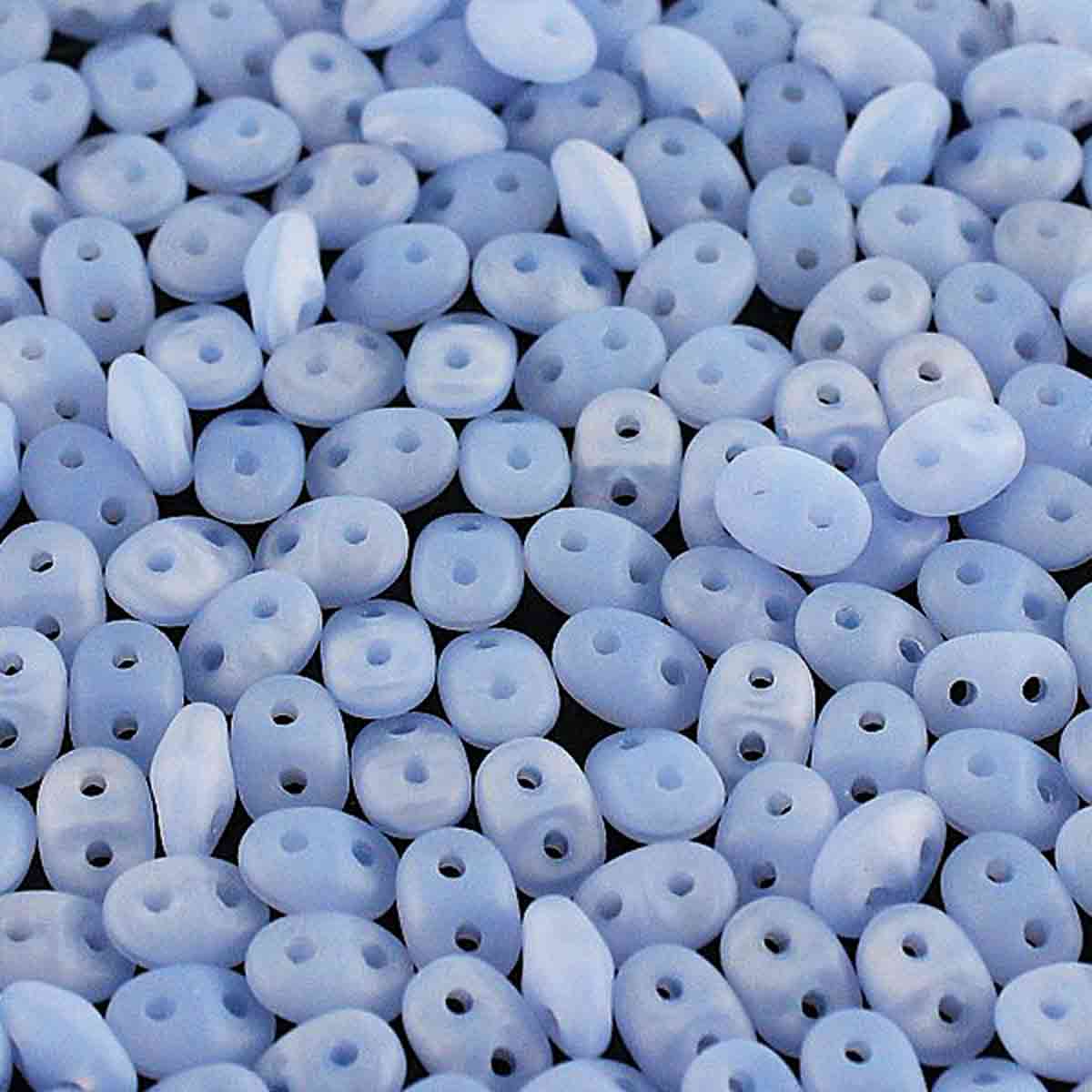 Superduo Beads, Opal Blue Matte, 10g.