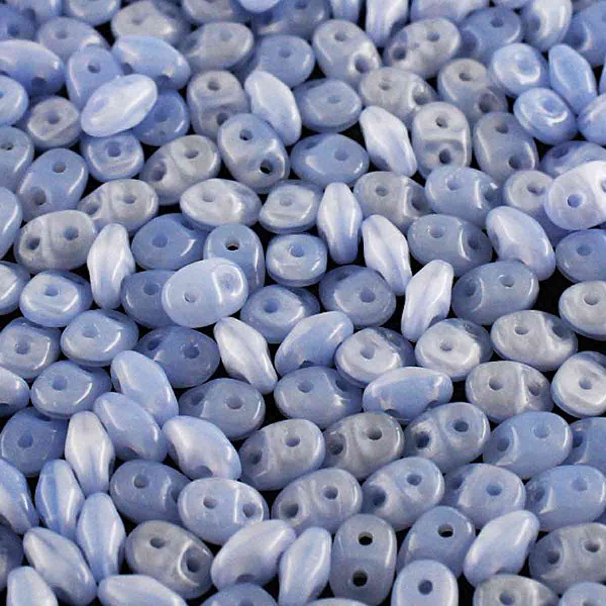 Superduo Beads, Opal Blue, 10g.